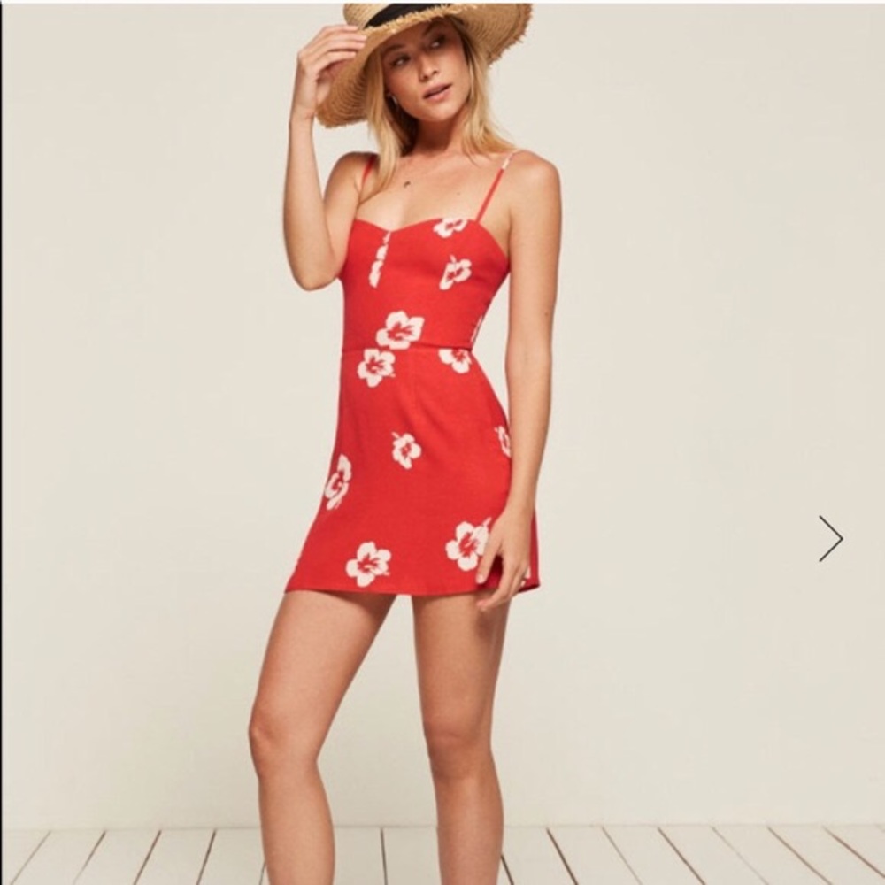 Reformation red floral dress